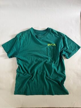 RVCA Men's Teal Pocket T-Shirt - Large